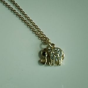 Gold chain Diamond elephant necklace